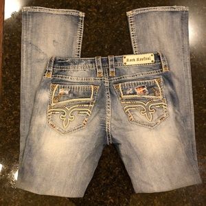 Rock Revival Cameo Boot Distressed Jeans Size 29